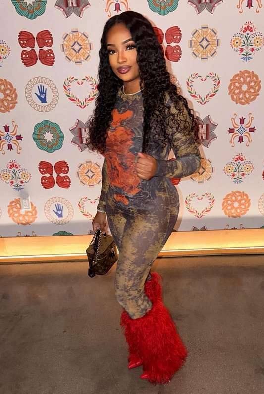 Colorful Mesh Jumpsuit