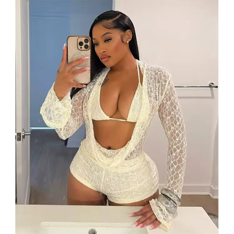 White Shorts Set
