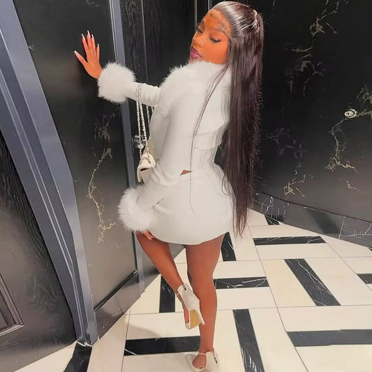 White Fur Skirt