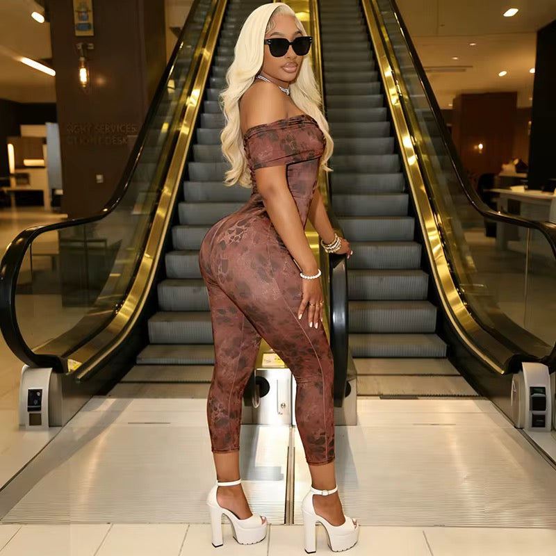 Cheetah Capri Romper