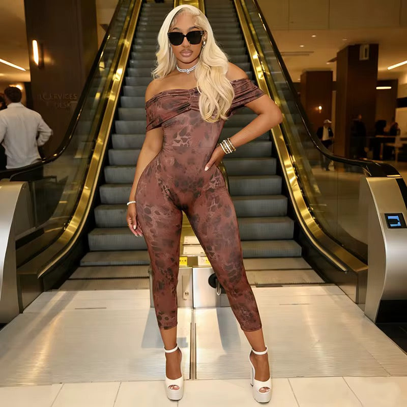 Cheetah Capri Romper