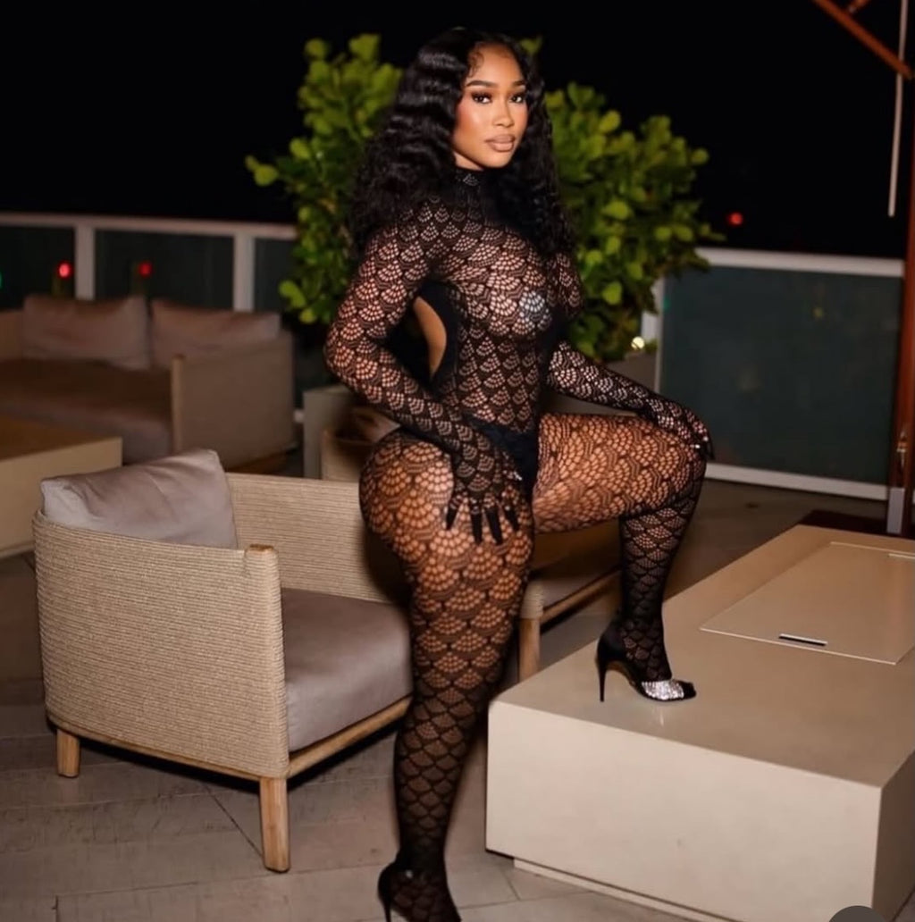 Mesh Backless Jumpsuit