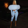 Sky Blue Fur Romper