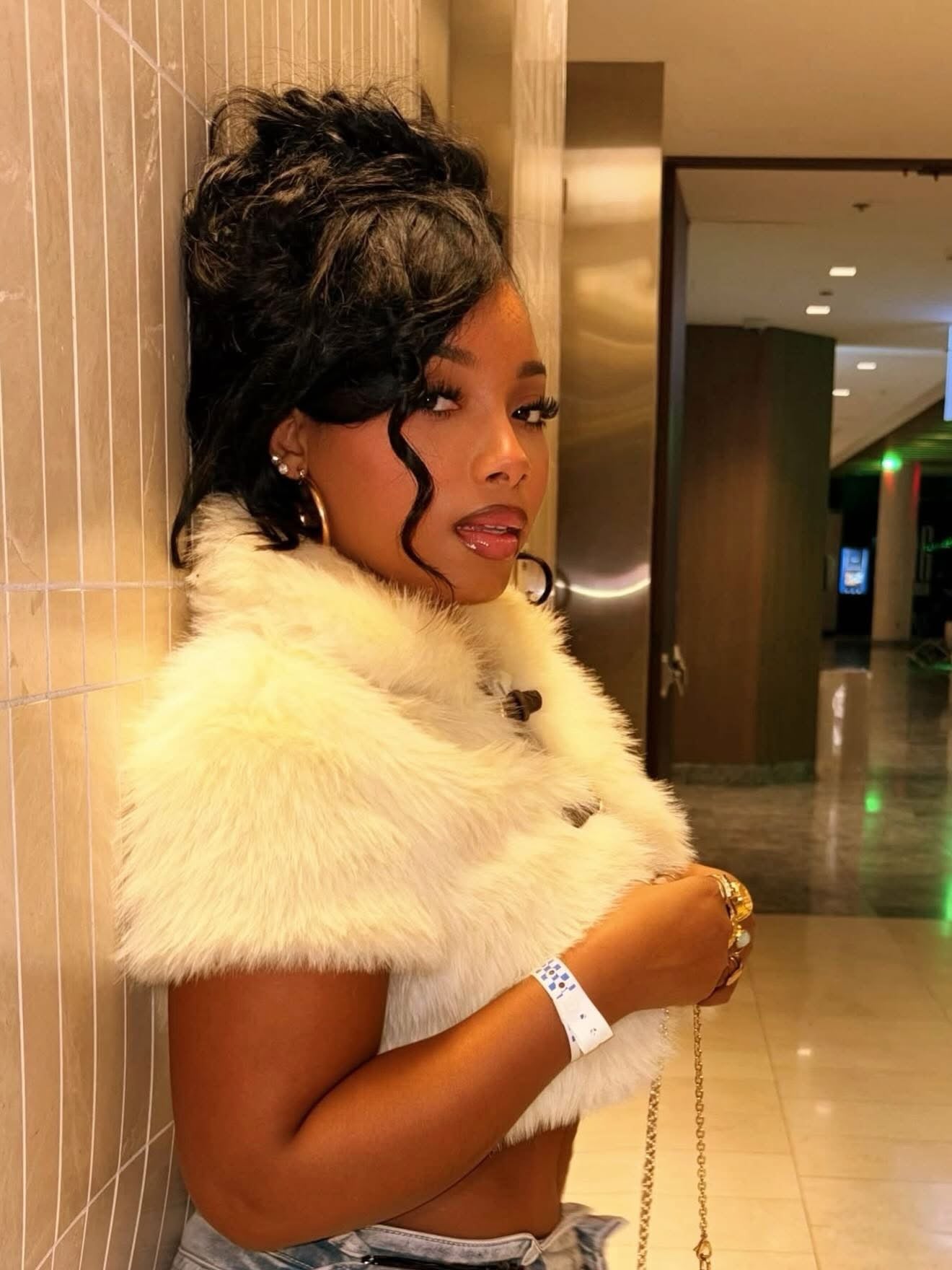 Fur Crop Top (Yellow)