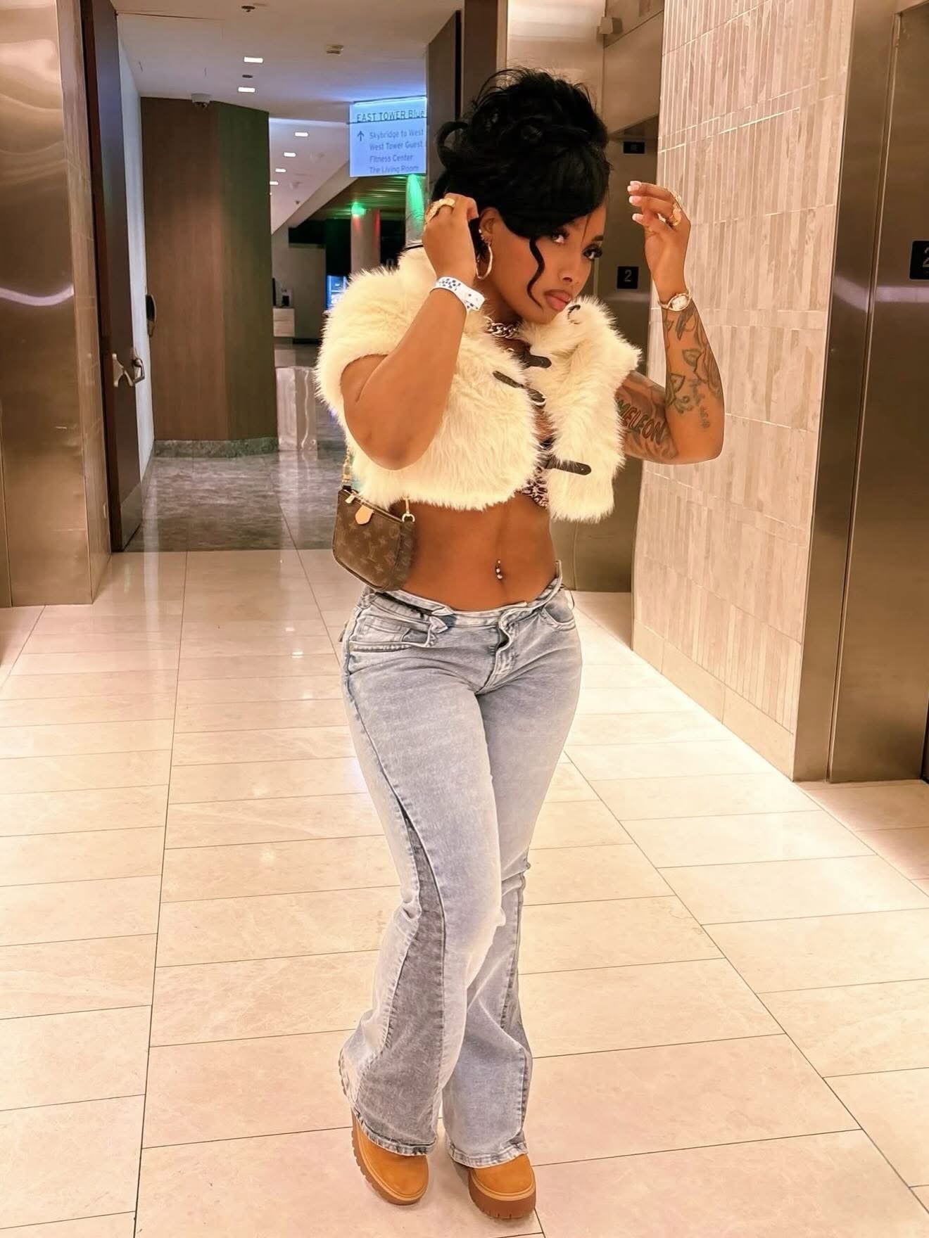 Fur Crop Top (Yellow)