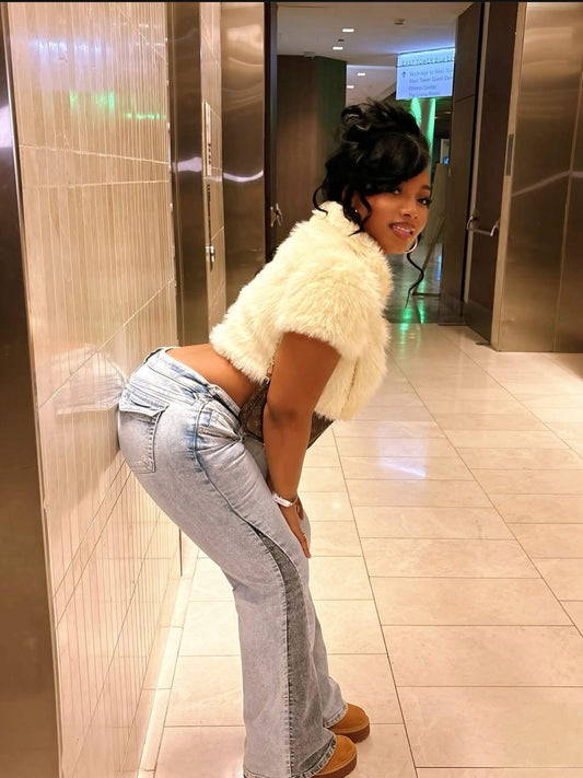 Fur Crop Top (Yellow)