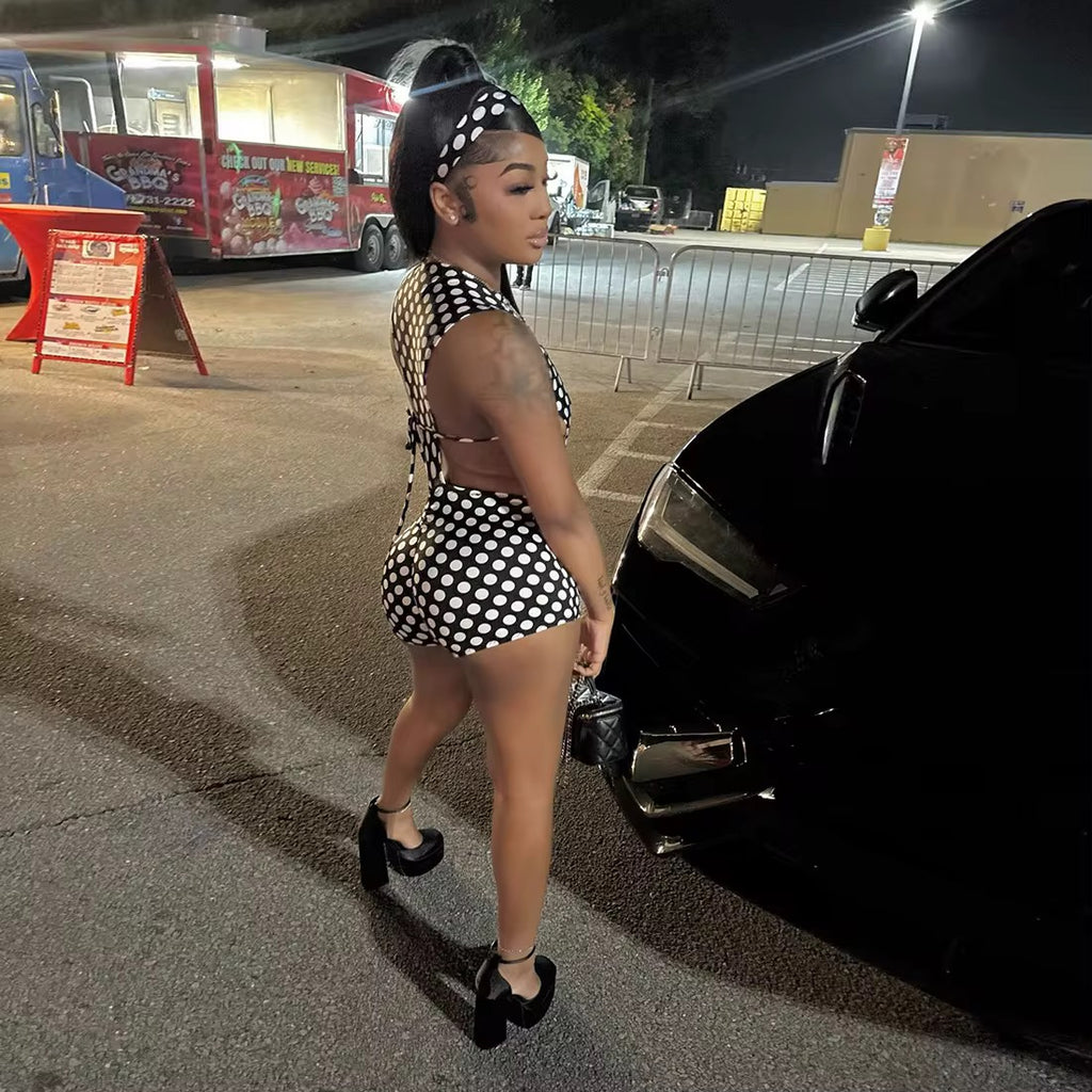 Bodysuit & Shorts Set (Dots)