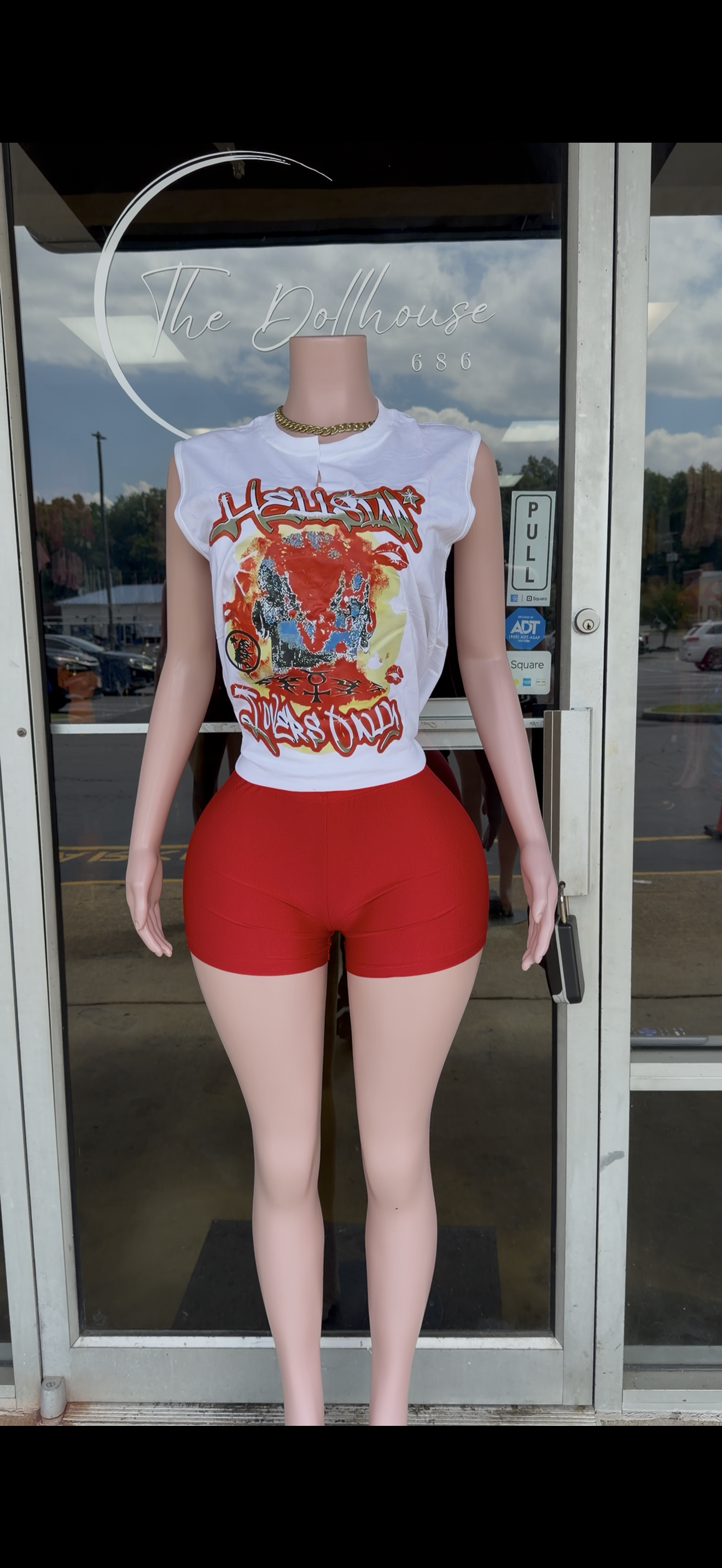 Red Shorts Set